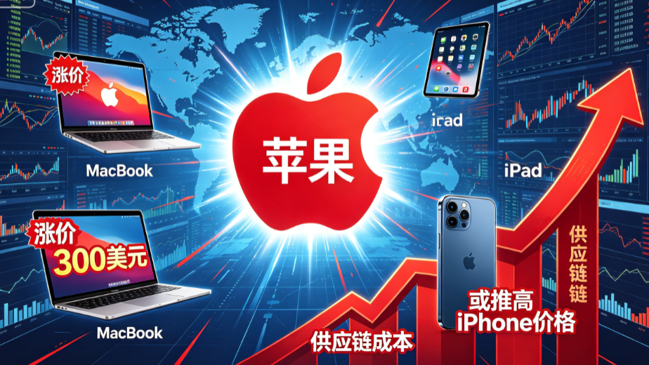 苹果MacBook iPad涨价300美元